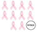 10 Pack of Satin Pink Ribbon Breast Cancer Pins The Awareness Company