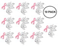 10 Pack Pink Ribbon Angel Pins The Awareness Company