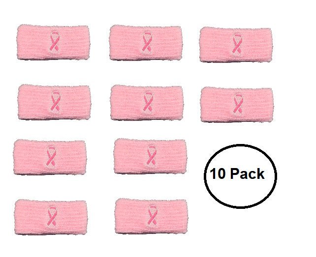 10 Pack Pink Ribbon Armbands The Awareness Company