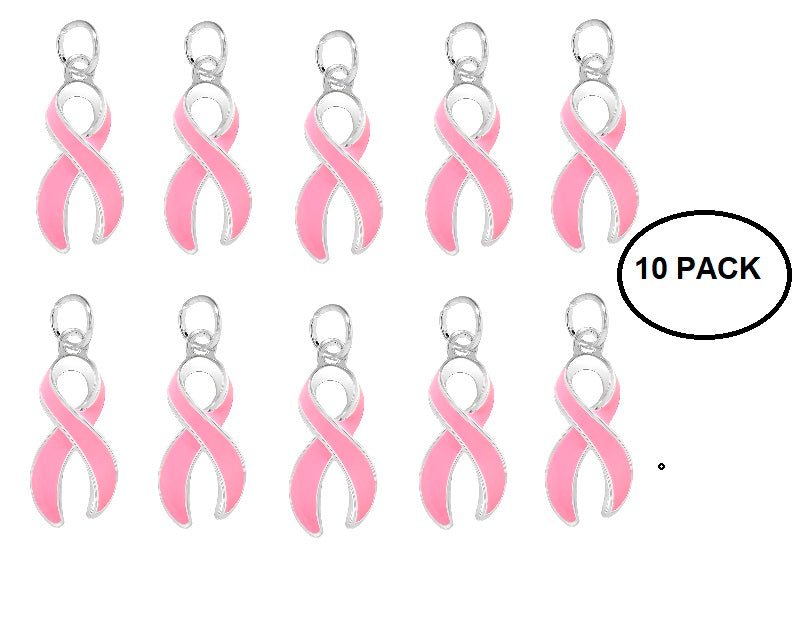 10 Pack Pink Ribbon Breast Cancer Awareness Charms The Awareness Company