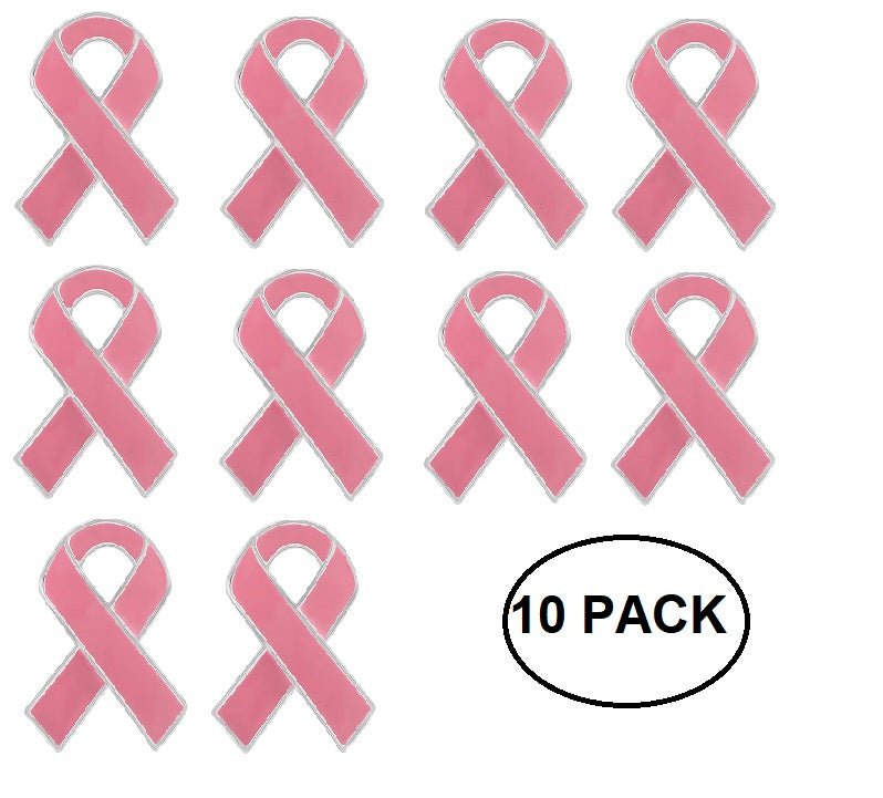 10 Pack Pink Ribbon Pins The Awareness Company