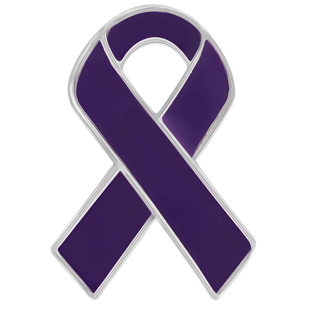 10 Pack Purple Ribbon Awareness Pins The Awareness Company