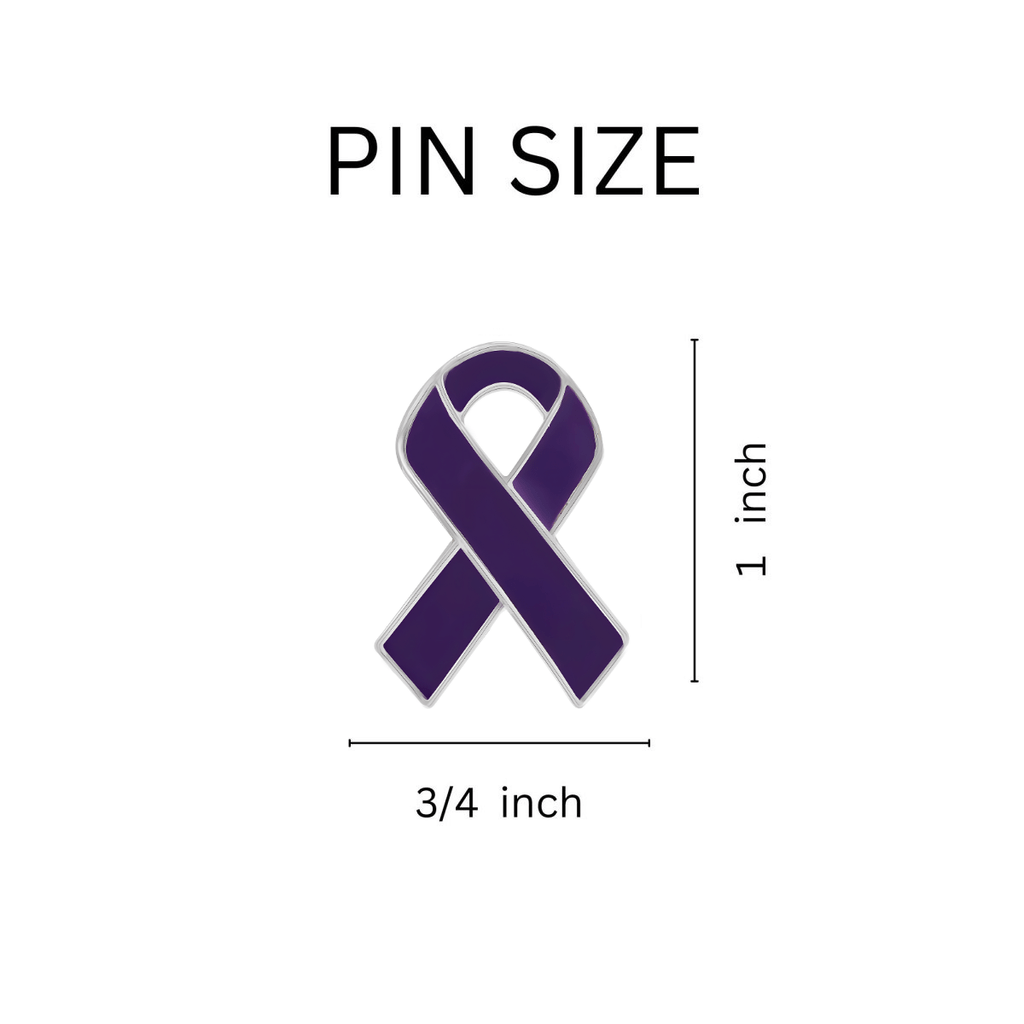 10 Pack Purple Ribbon Awareness Pins The Awareness Company