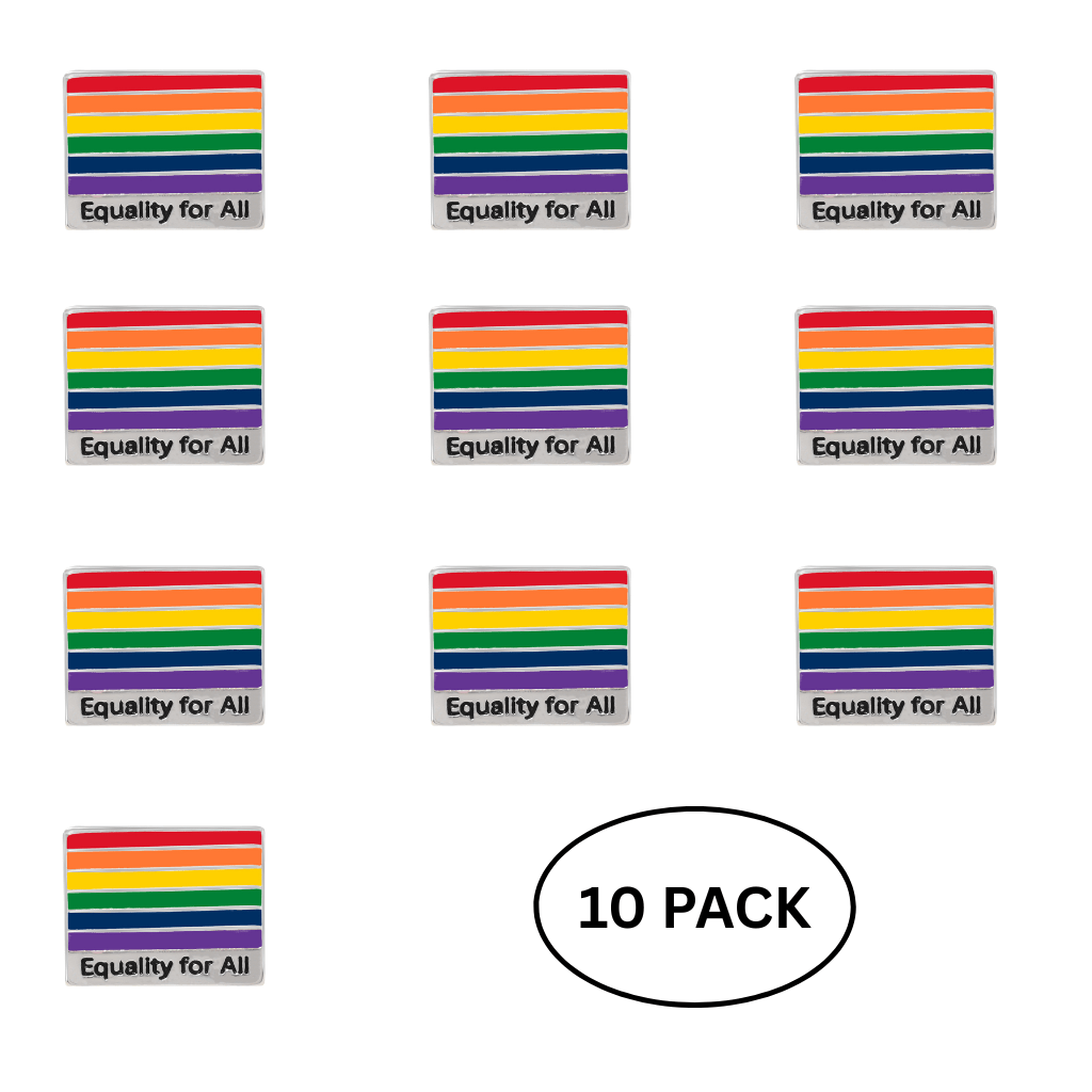10 Pack Quality For All Rainbow Flag Pins The Awareness Company