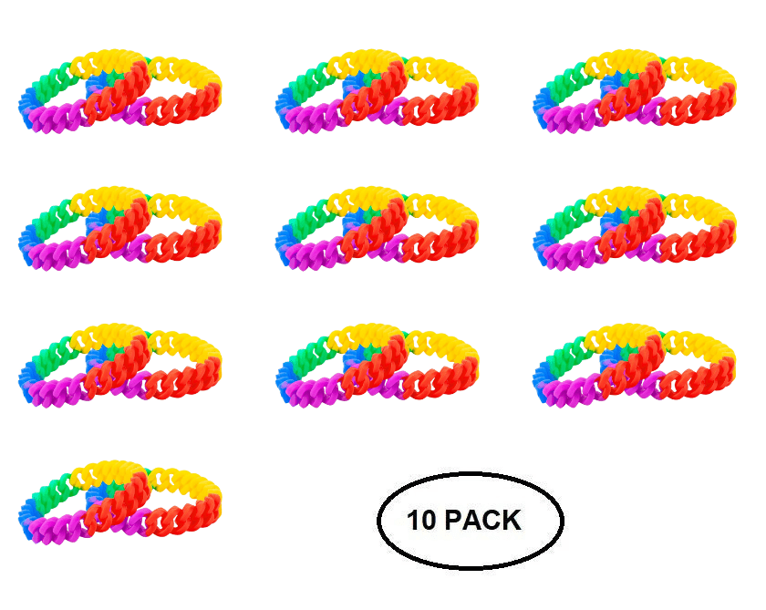 Rainbow Chain Link Silicone Bracelets The Awareness Company