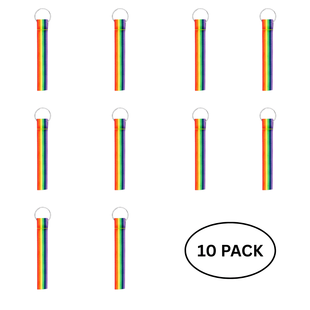 10 Pack Rainbow Flag Lanyard Style Keychains The Awareness Company