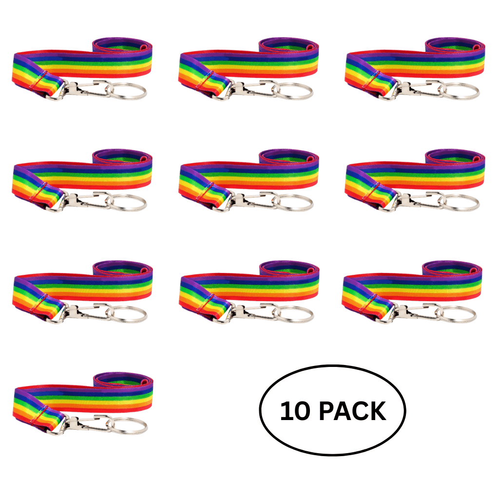10 Pack Rainbow Flag Lanyards The Awareness Company