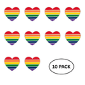 10 Pack Rainbow Heart Shaped Pins The Awareness Company