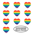 10/25/100/500 Rainbow Heart Silicone Pins The Awareness Company