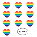 10 Pack Rainbow Heart Silicone Pins The Awareness Company