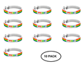 10 Pack Rainbow PRIDE Bangle Bracelets The Awareness Company