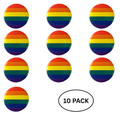 10 Pack Rainbow Striped Button Pins The Awareness Company