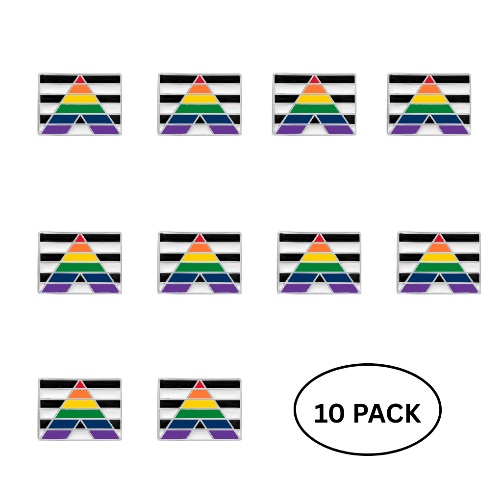 10 Pack Rectangle Straight Ally Flag Pins The Awareness Company