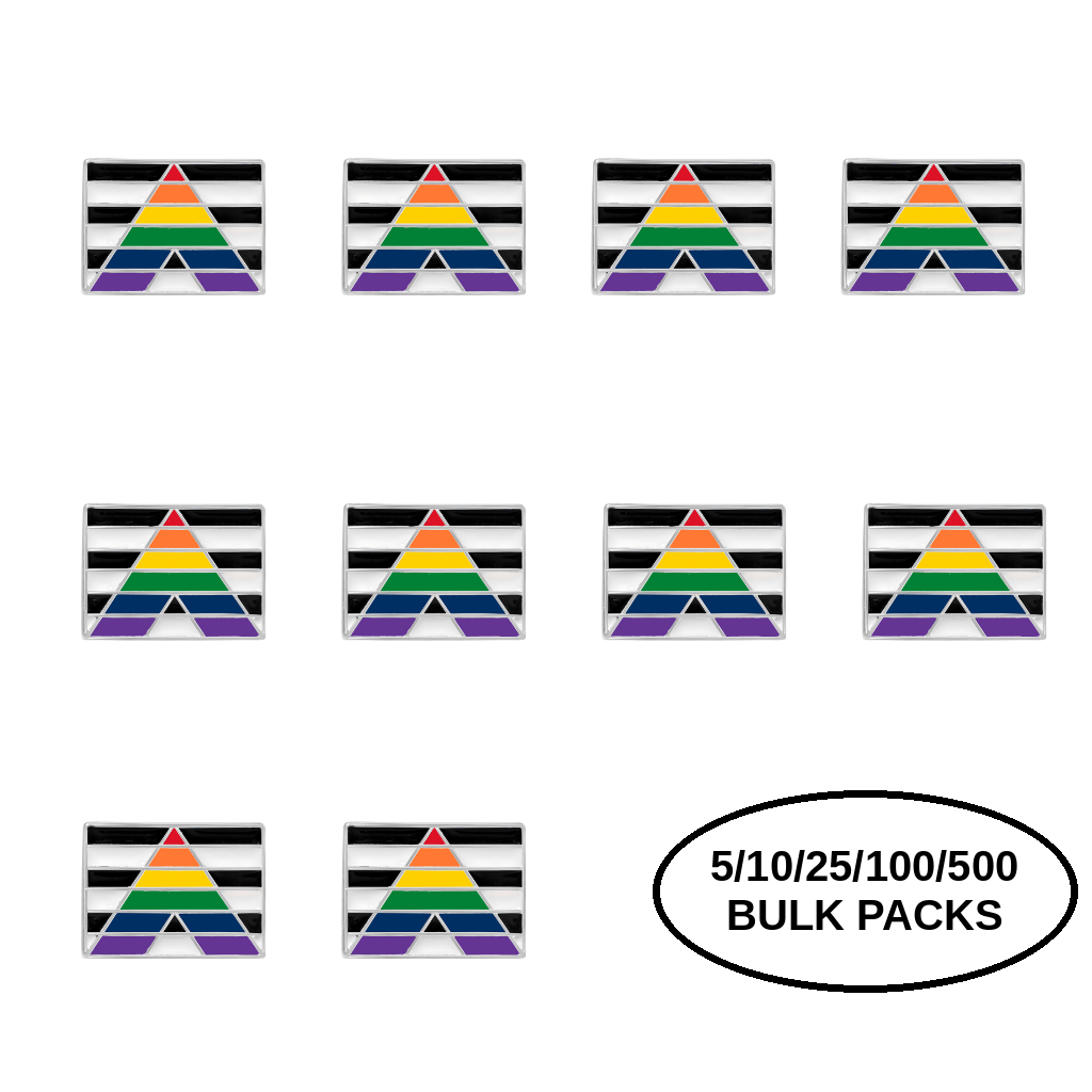 5/10/25/100 Rectangle Straight Ally Flag Pins The Awareness Company