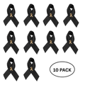 10 Pack Satin Black Ribbon Awareness Pins The Awareness Company