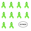 10 Pack Satin Lime Green Awareness Ribbon Pins The Awareness Company