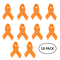 10 Pack Satin Orange Ribbon Awareness Pins The Awareness Company