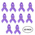 10 Pack Satin Purple Ribbon Awareness Pins The Awareness Company