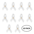 10 Pack Satin White Ribbon Pins The Awareness Company