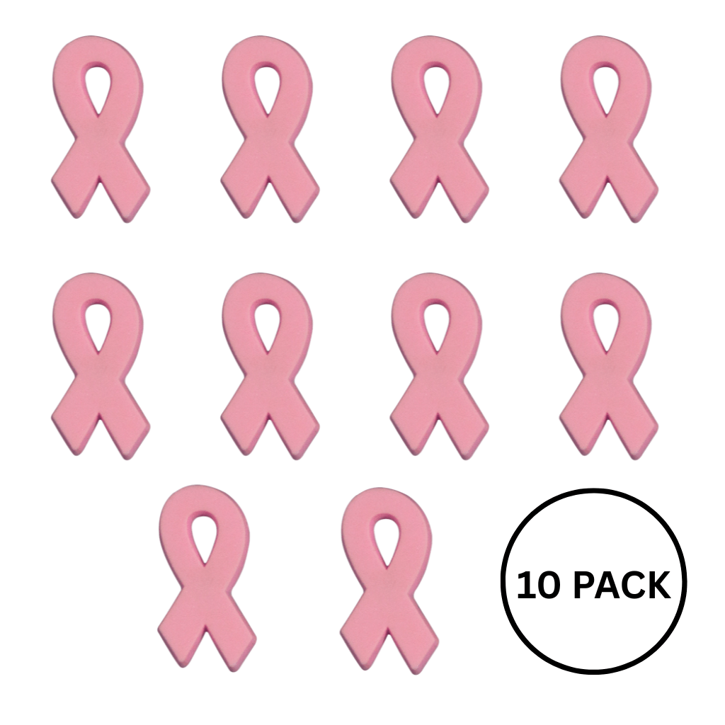 10 Pack Silicone Pink Ribbon Pins The Awareness Company