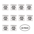 10 Pack Silver Square My Pronouns Are Ask Me Pins The Awareness Company