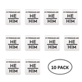 10 Pack Silver Square My Pronouns Are He Him Pins The Awareness Company