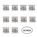 10 Pack Silver Square My Pronouns Are They Them Pins The Awareness Company