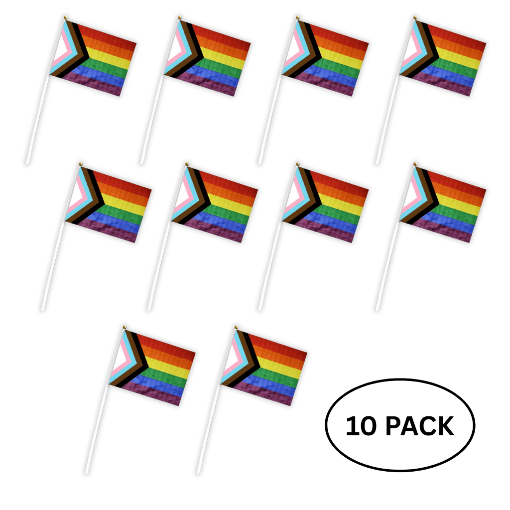 10 Pack Small Daniel Quasar Flags on a Stick The Awareness Company