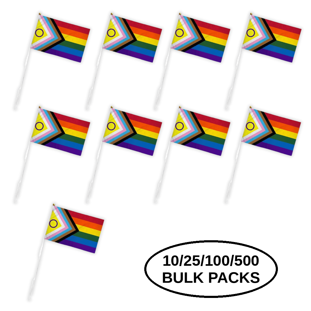 10/25/100/500 Bulk Small Daniel Quasar Intersex-Inclusive Flags on a Stick The Awareness Company