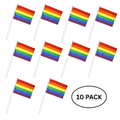 10 Pack Small Rainbow Flags on a Stick The Awareness Company