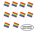 10/25/100/500 Bulk Small Rainbow Flags on a Stick The Awareness Company