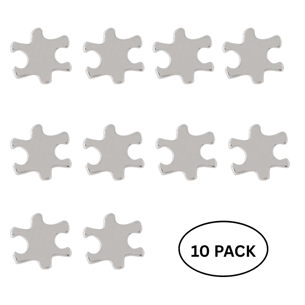10 Pack Small Silver Autism Awareness Puzzle Lapel Pins The Awareness Company