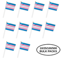 10/25/100/500 Bulk Small Transgender Flags on a Stick The Awareness Company