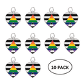 10 Pack Straight Ally LGBTQ Pride Heart Charms The Awareness Company