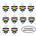 5/10/25/100 Straight Ally LGBTQ Pride Heart Charms The Awareness Company
