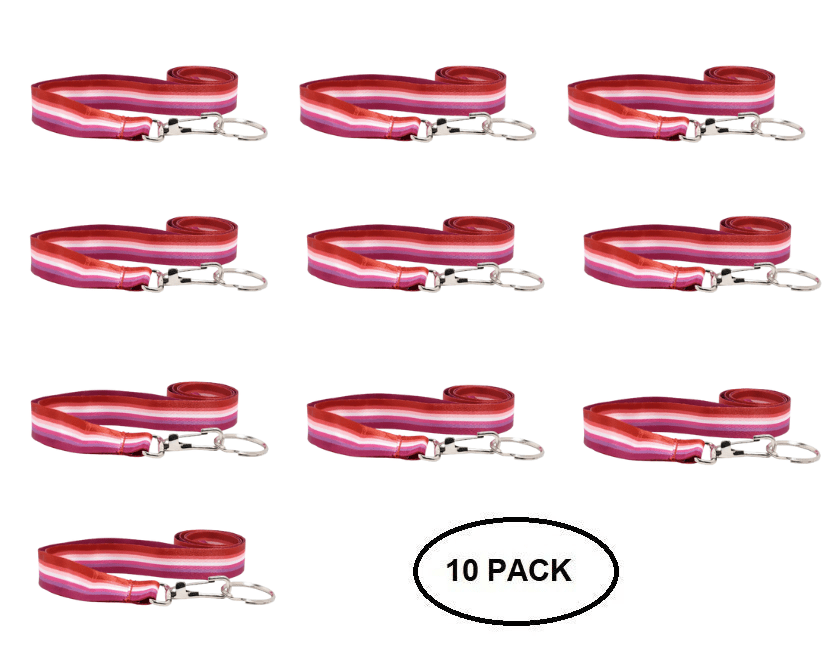 10 Pack Sunset Lesbian Flag Lanyards The Awareness Company
