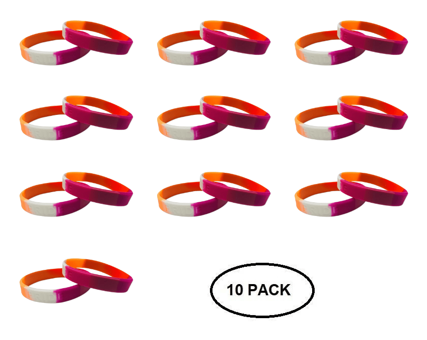 Sunset Lesbian Flag Silicone Bracelets The Awareness Company