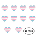 10 Pack Transgender Flag Heart Shaped Pins The Awareness Company