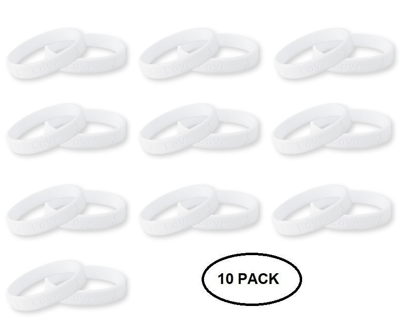 White Silicone Bracelets The Awareness Company