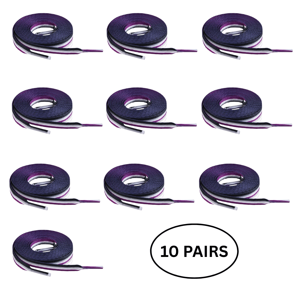 10 Pairs Asexual Flag Shoe Laces The Awareness Company
