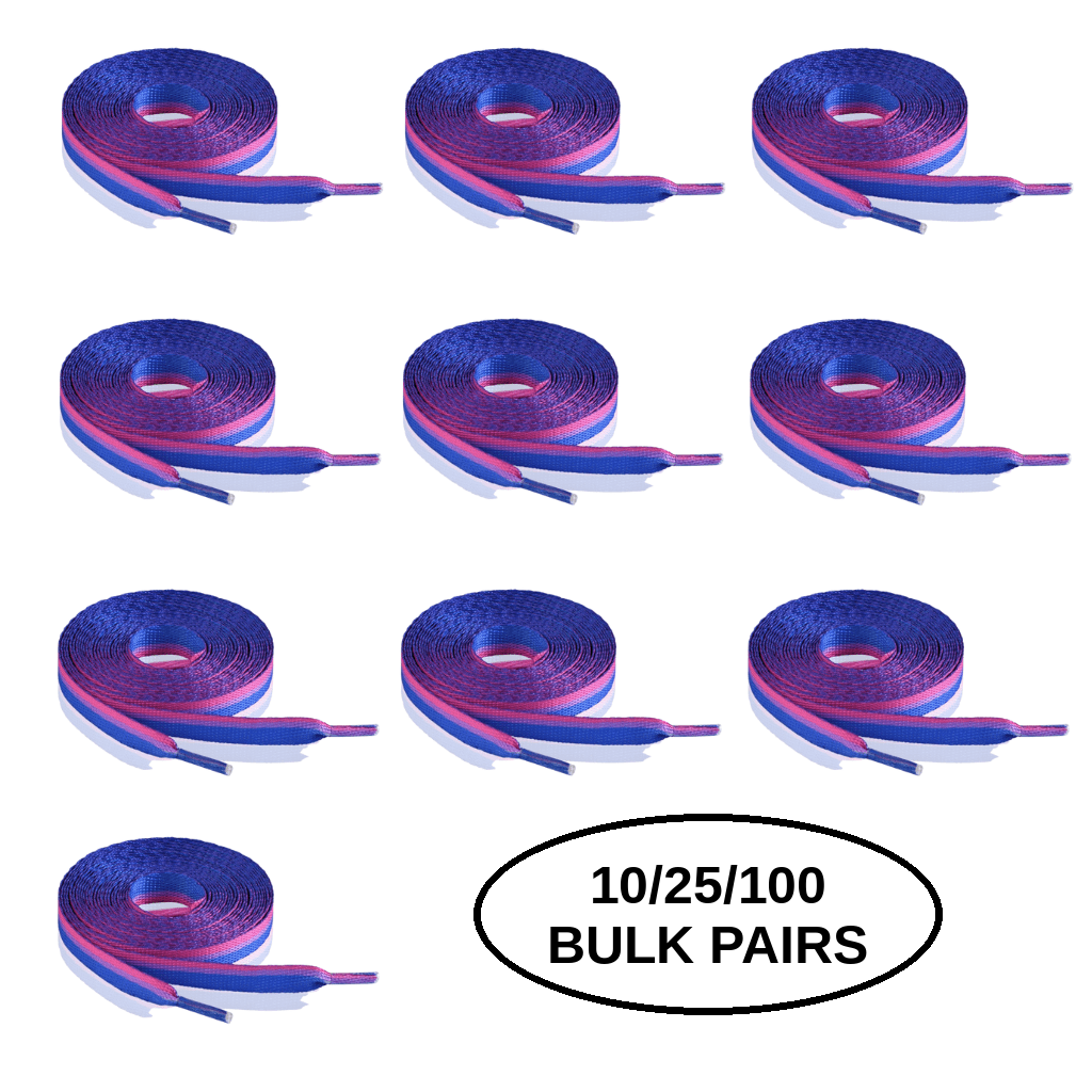 10/25/100 Pairs Bisexual Flag Shoe Laces The Awareness Company