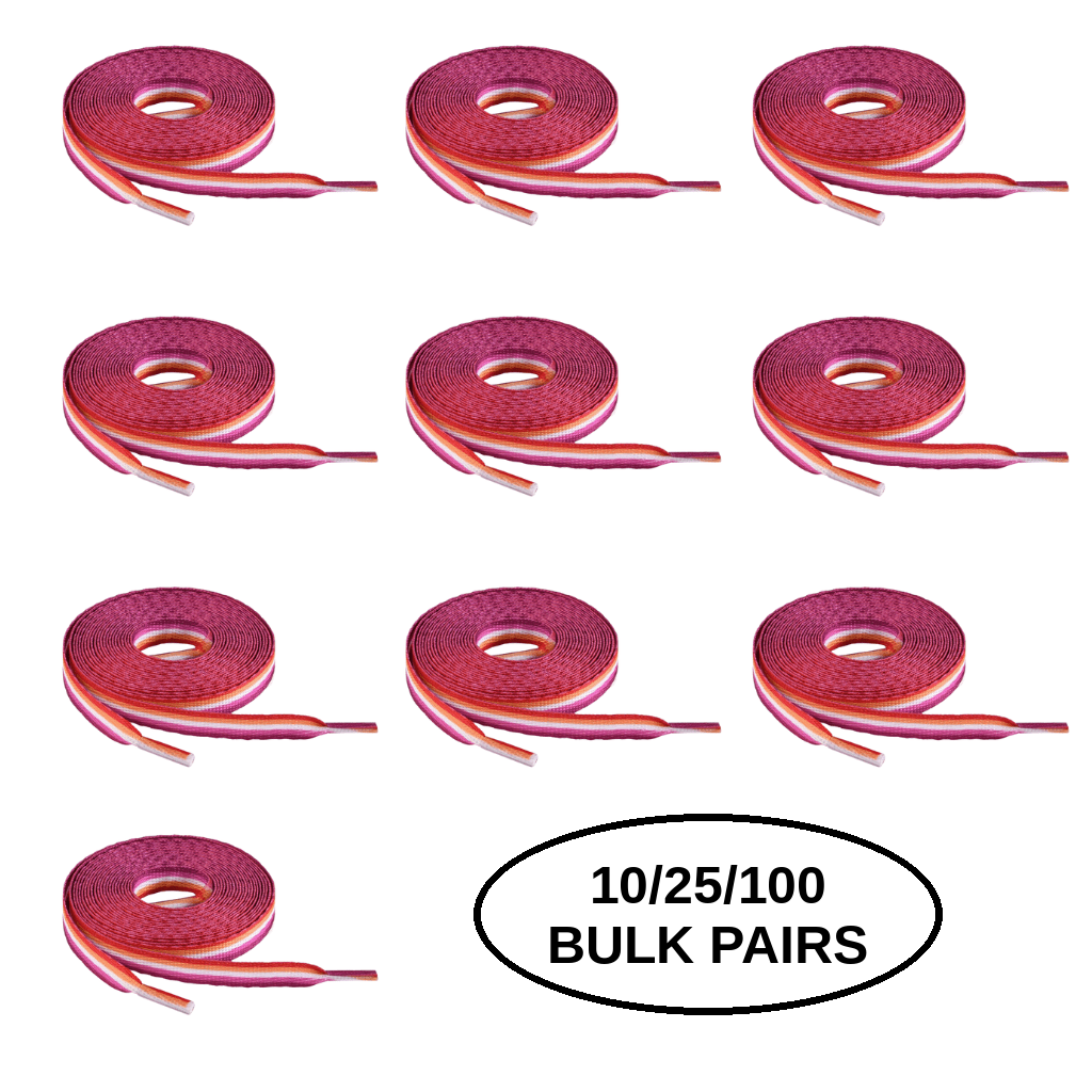 10/25/100 Pairs Lesbian Sunset Flag Shoe Laces The Awareness Company