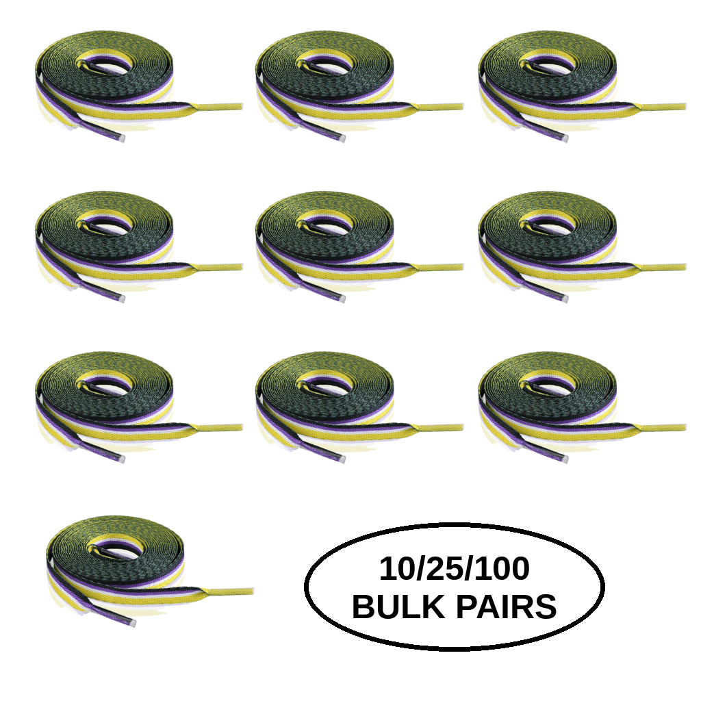 10/25/100 Pairs Nonbinary Flag Shoe Laces The Awareness Company