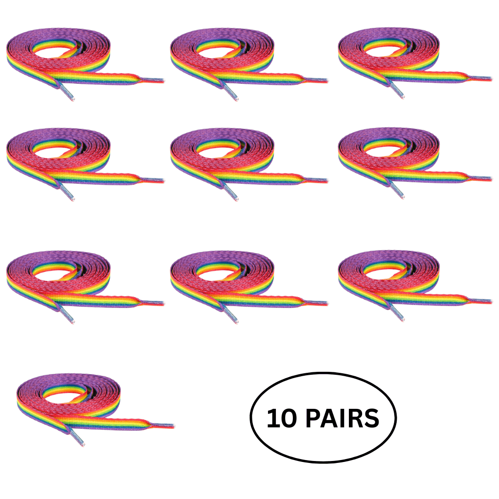 10 Pairs Rainbow Flag Shoe Laces The Awareness Company