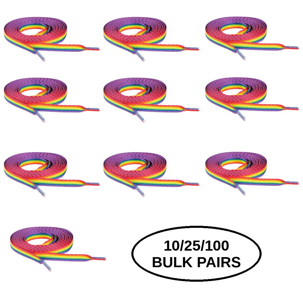 10/25/100 Pairs Rainbow Flag Shoe Laces The Awareness Company