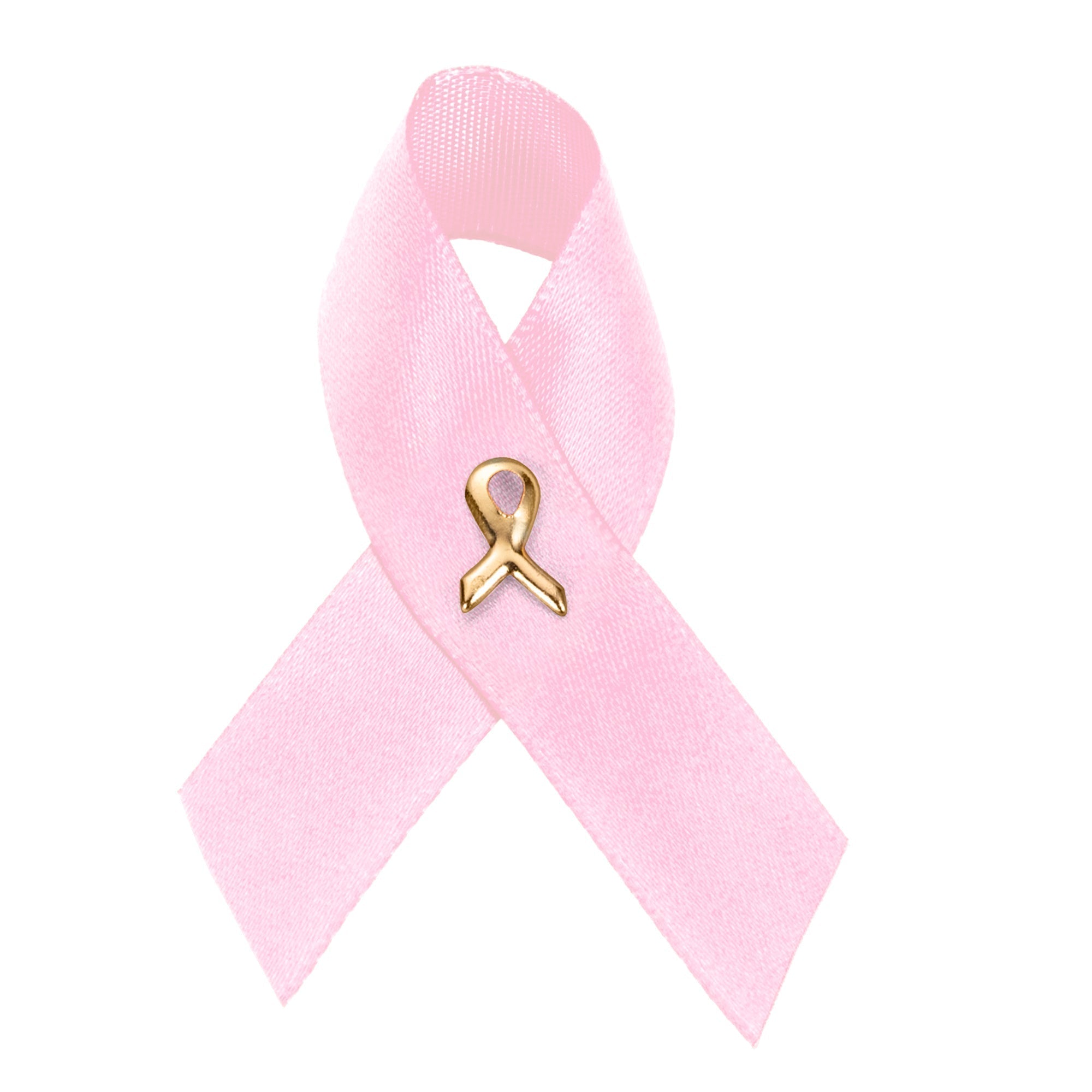 10 Pack of Satin Pink Ribbon Breast Cancer Pins The Awareness Company