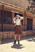 LEATHER PLEATED SKIRT profile-nyc