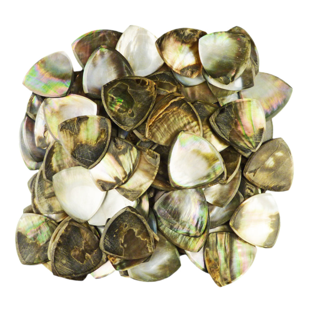 Black Abalone Shell Guitar Or Bass Pick - 2.0 mm - 346 Wedge Triangle Shape - Handmade Specialty Exotic Luxury Plectrum Exotic Plectrums