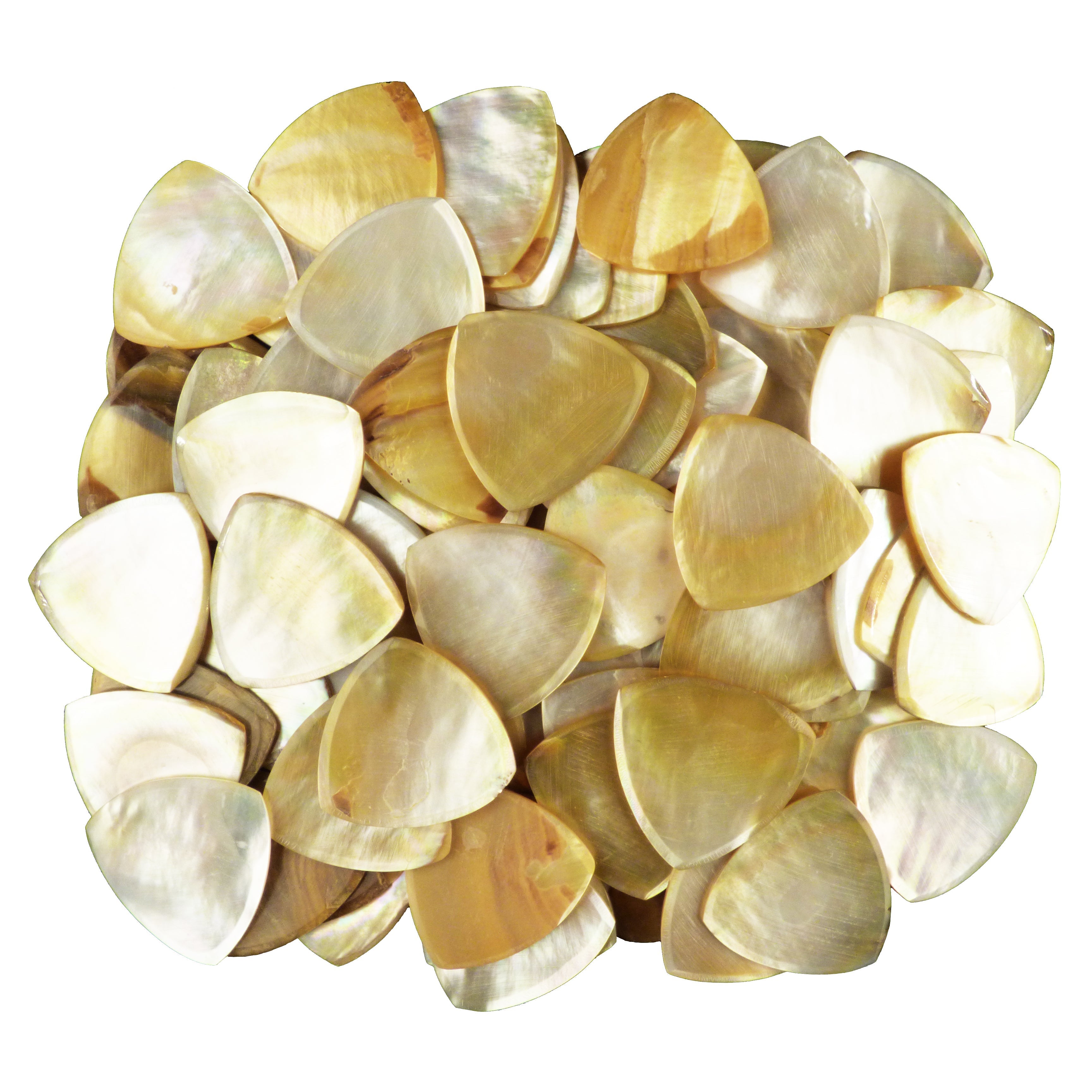 Gold Abalone Shell Guitar Or Bass Pick - 2.0 mm - 346 Wedge Triangle Shape - Handmade Specialty Exotic Luxury Plectrum Exotic Plectrums
