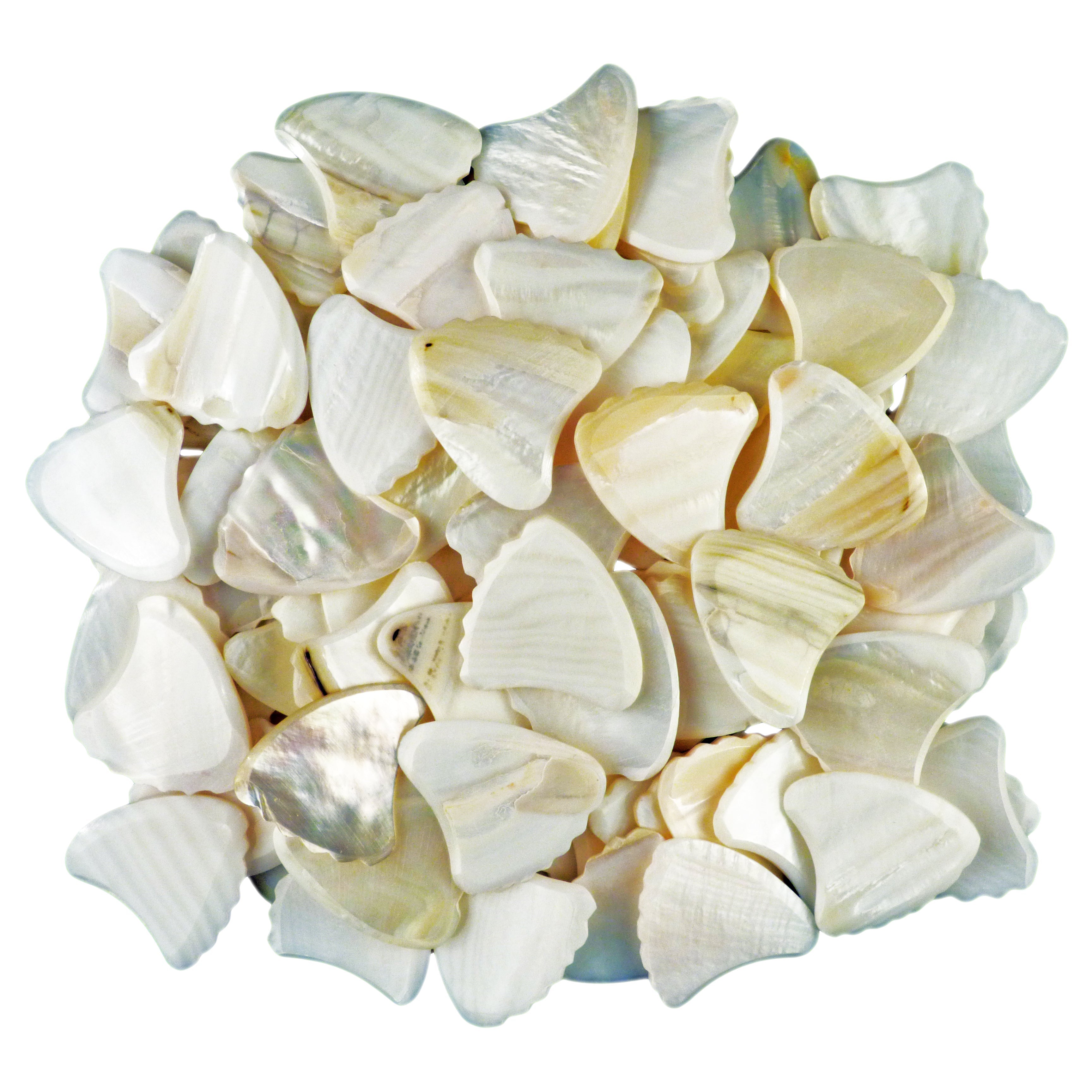 White Abalone Shell Guitar Or Bass Pick - 2.0 mm - 390 Wedge Shark Fin Shape - Handmade Specialty Exotic Luxury Plectrum Exotic Plectrums
